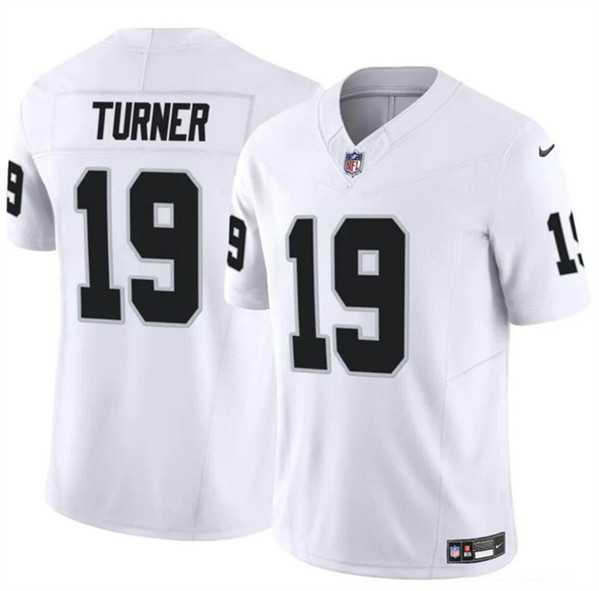 Men & Women & Youth Las Vegas Raiders #19 DJ Turner White F.U.S.E. Vapor Stitched Jersey->los angeles chargers->NFL Jersey